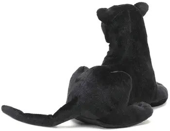 Black Panther | Udstoppede Dyr Sort Leopard Plys Kat | Realistiske Dyr Toy Side Ligger Gestus Hjem Dekoration Gave At Give, 5